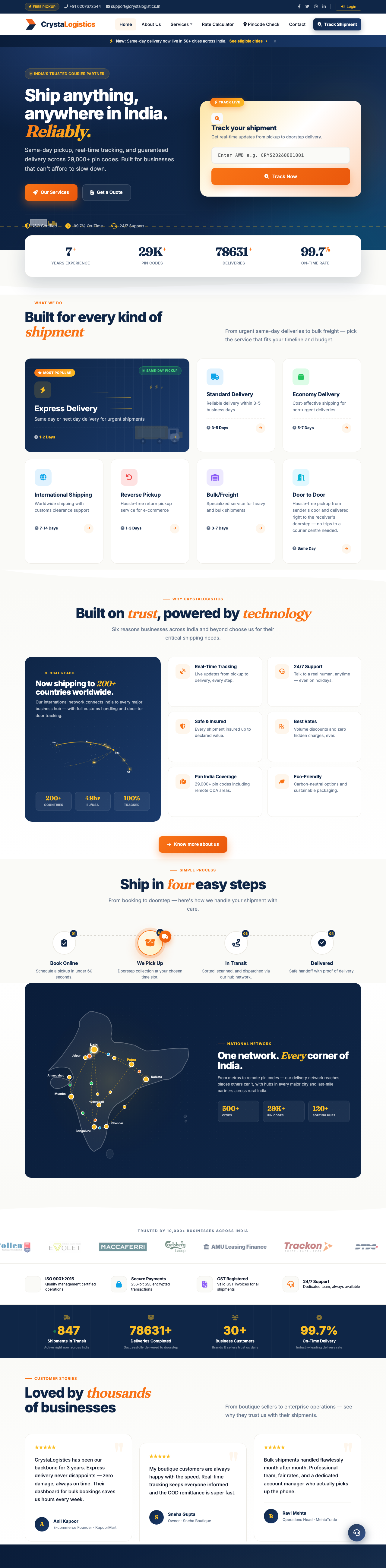 CrystaLogistics — a platform Ditecho designed & built